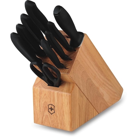 Swiss Army Brands 2024 Victorinox 6.7000.10Us1 Kitchen Swiss Classic Block Sets 10-Piece Block Set Black Packaged VIC-6.7603-X5